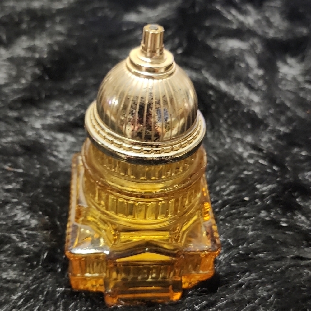 Avon Gold and Amber Capitol Dome Decor. Vintage . Empty Bottle.